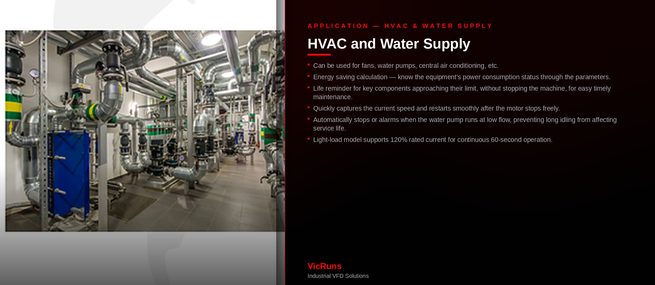 VicRuns inverter for HVAC and water supply pumps and fans