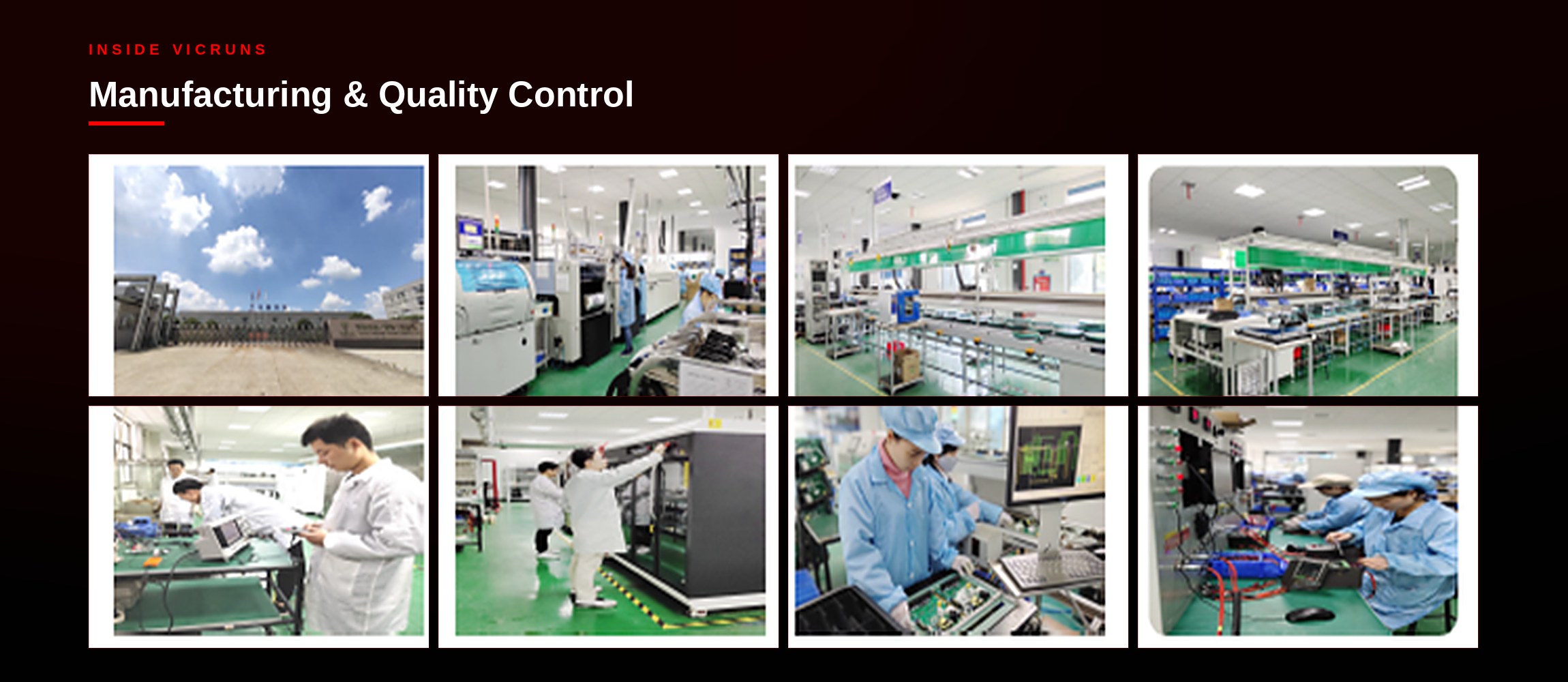 VicRuns inverter manufacturing and quality control: factory and production line