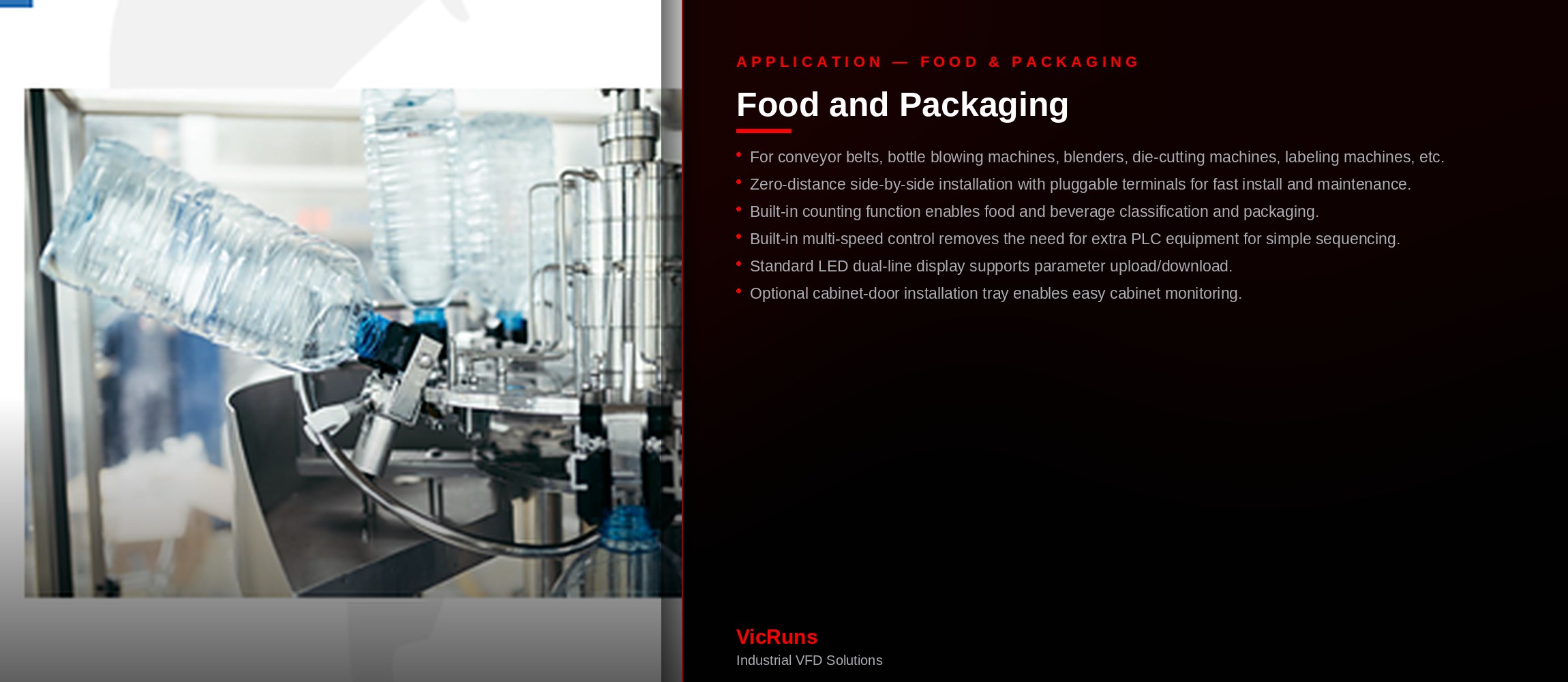 VicRuns inverter for food and packaging machinery